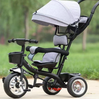 Coche Triciclo Guía A Pedal Para Niño Niña Con Capota