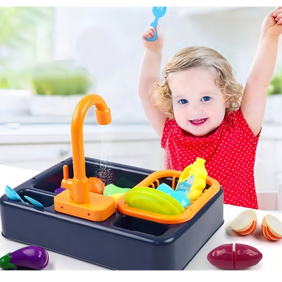 Juego Fregadero De Cocina Para Niños Con Accesorios