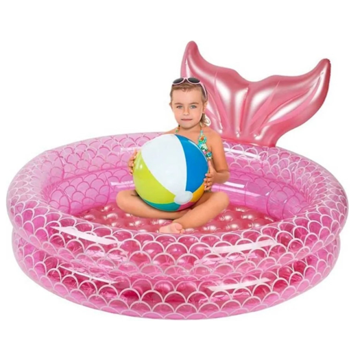 Piscina Inflable Redonda Diseño Sirena 120cm