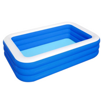 Piscina Inflable Rectangular + Inflador 150*105*50cm Color Azul