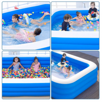 Piscina Inflable Rectangular + Inflador 150*105*50cm Color Azul