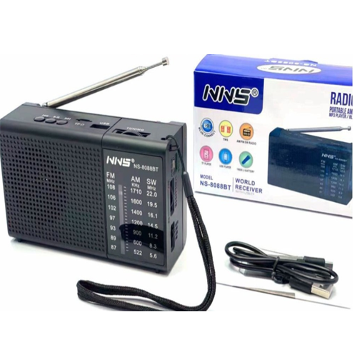 Radio Portátil Fm Am Recargable Batería Bluetooth Usb Tf