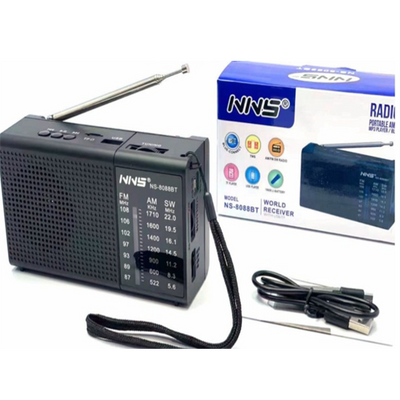 Radio Portátil Fm Am Recargable Batería Bluetooth Usb Tf