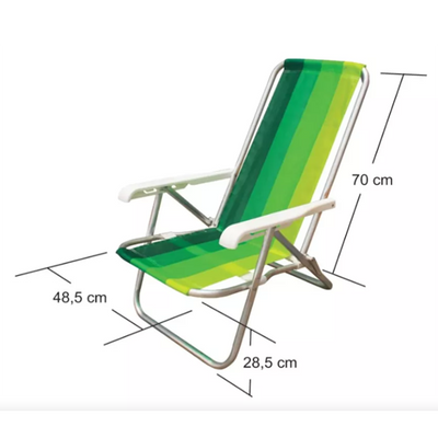 Silla Reposera De Playa 4 Posiciones De Aluminio Botafogo